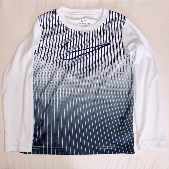 Nike white dri-fit long sleeve shirt size S 4-5 - Picture 2 of 5